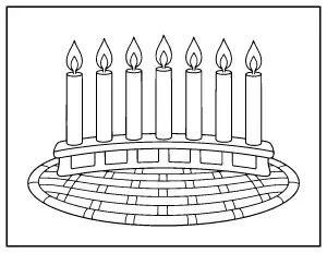 Easy Kwanzaa Kinara coloring page – printable line art