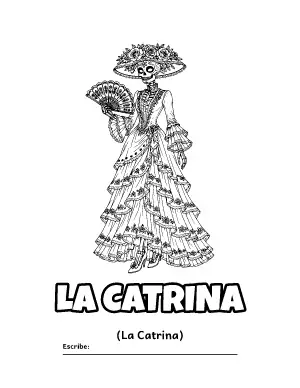 La Catrina para Colorear coloring page – printable line art