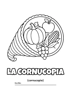 La Cornucopia Spanish Coloring Page coloring page – printable line art