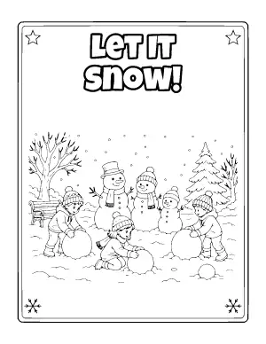 Let It Snow Coloring Poster coloring page – printable line art