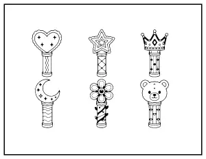 Light Stick Designs coloring page – printable line art