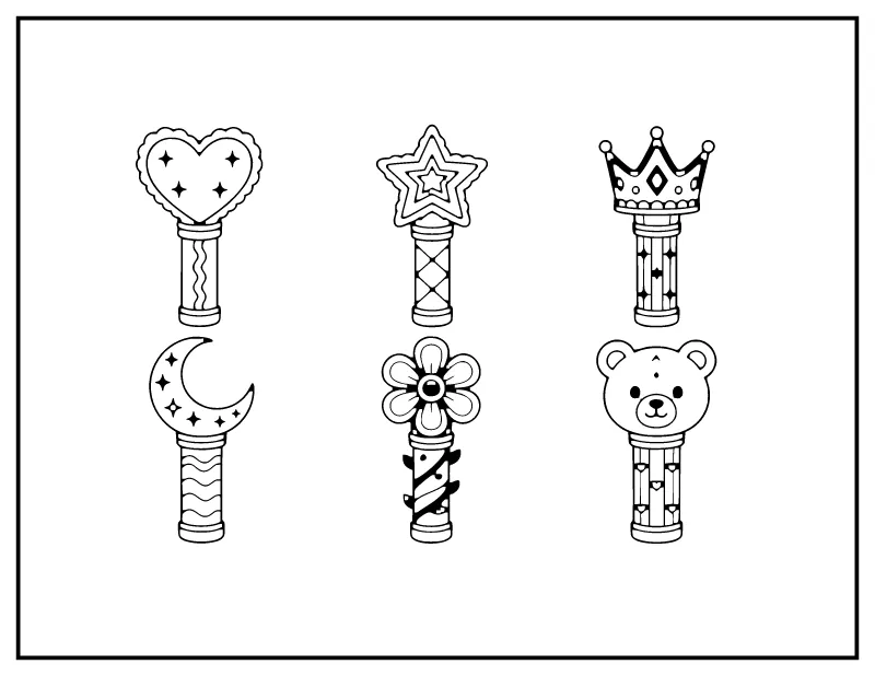 Light Stick Designs Coloring Page – Free PDF | Colorabble