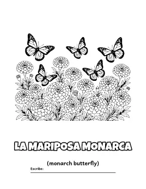 Mariposa Monarca para Colorear coloring page – printable line art
