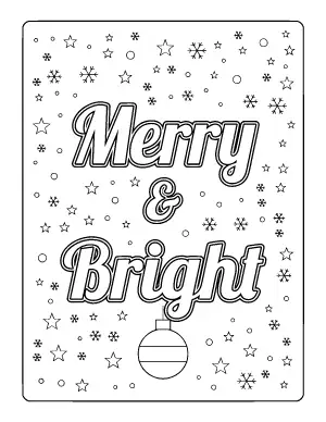 Merry and Bright Coloring Page coloring page – printable line art