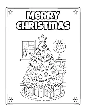 Merry Christmas Coloring Poster coloring page – printable line art