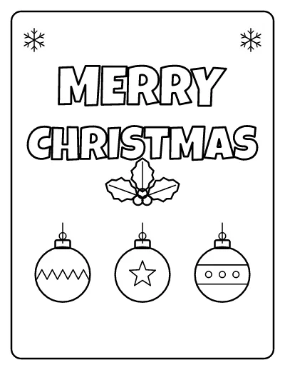 Merry Christmas Lettering coloring page – printable line art