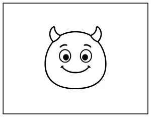 Simple Monster Face for Toddlers coloring page – printable line art
