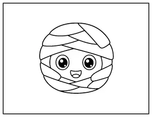 Simple Mummy Face for Toddlers coloring page – printable line art