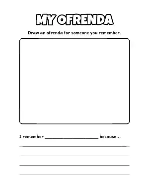 My Ofrenda Drawing Worksheet coloring page – printable line art