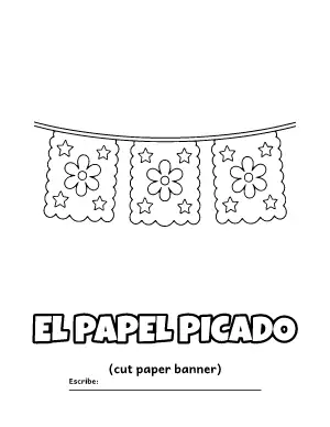 Papel Picado para Colorear coloring page – printable line art