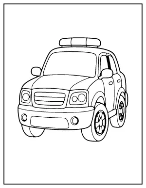 Police Car coloring page – printable line art