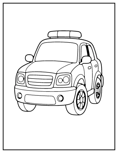 Police Car coloring page – printable line art