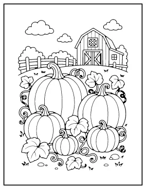 Pumpkin Patch coloring page – printable line art