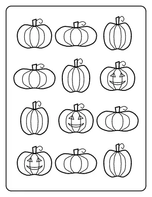 Pumpkin Pattern coloring page – printable line art
