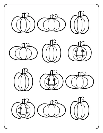 Pumpkin Pattern coloring page – printable line art