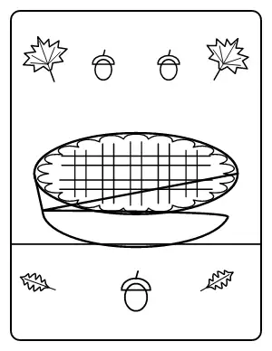 Pumpkin Pie with Lattice Crust coloring page – printable line art
