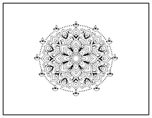 Rangoli Pattern coloring page – printable line art