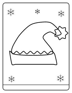 Santa Hat coloring page – printable line art