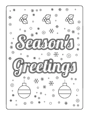 Season's Greetings Coloring Page coloring page – printable line art