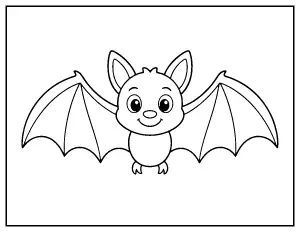 Simple Bat for Toddlers coloring page – printable line art
