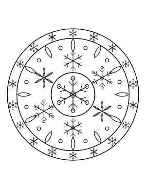 Snowflake Mandala coloring page – printable line art