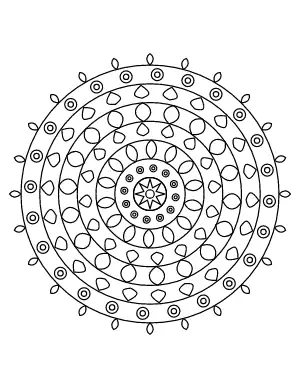 Star Mandala coloring page – printable line art