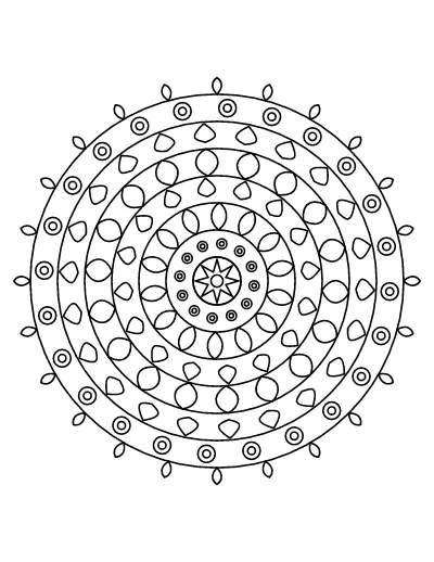 Star Mandala coloring page – printable line art