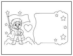 Thank You Hero Card to Color coloring page – printable line art