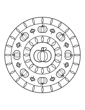 Thanksgiving Pumpkin Mandala coloring page – printable line art