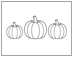 Three Simple Pumpkins for Toddlers coloring page – printable line art