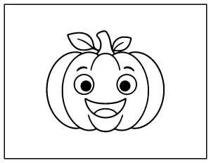 Happy Pumpkin Face for Toddlers coloring page – printable line art