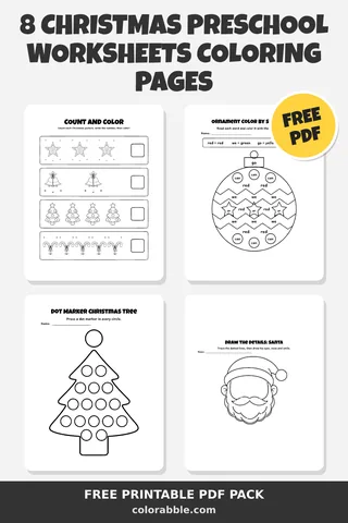 Christmas Preschool Worksheets 2026: 8 Free PDFs | Colorabble