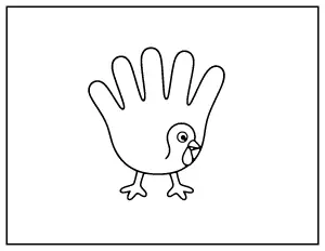 Turkey Hand Outline Craft coloring page – printable line art