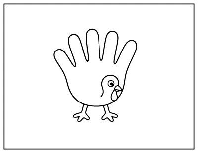 Turkey Hand Outline Craft coloring page – printable line art