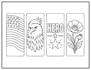 Veterans Day Bookmarks to Color coloring page – printable line art